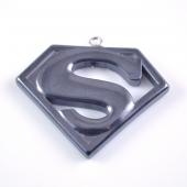 Hematite Super Man 28x37mm Pendant